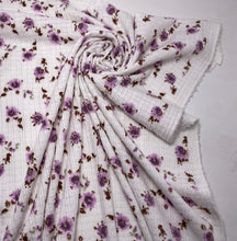 Load image into Gallery viewer, Lavender,Olive, and Ivory Floral Pointelle