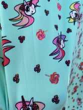 Load image into Gallery viewer, Mint Unicorn Bouquet Double Brushed Polyester Spandex CLOSEOUT