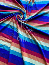 Load image into Gallery viewer, Primary Rainbow Stripe Double Brushed Polyester Spandex