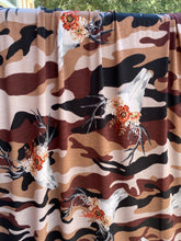 Load image into Gallery viewer, Bren Camo Bison Skull Floral Slubbed ITY