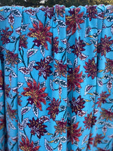 Load image into Gallery viewer, Aqua Vintage Floral Double Brushed Polyester Spandex