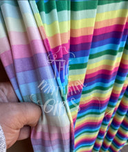 Load image into Gallery viewer, Pastel Spring Stripe Double Brushed Polyester Spandex